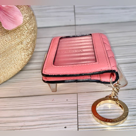 SoldVictorias Secret Matching Crossbody Handbag & Bifold Keychain Wallet Salmon - Picture 14 of 14